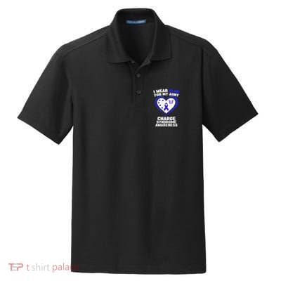 I Wear Blue For My Aunt Charge Syndrome Awareness Dry Zone Grid Polo