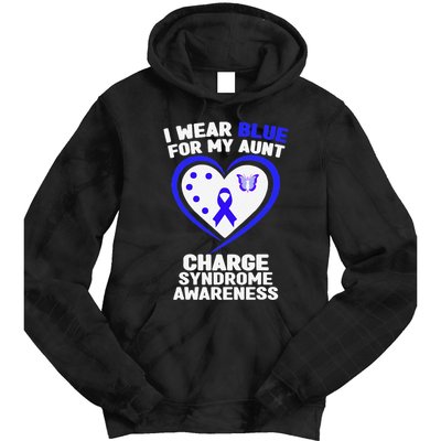 I Wear Blue For My Aunt Charge Syndrome Awareness Tie Dye Hoodie