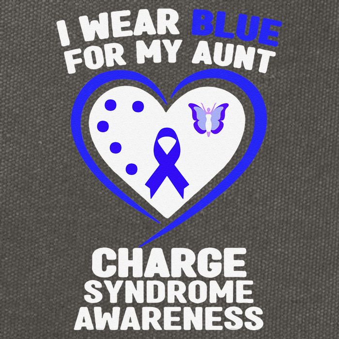I Wear Blue For My Aunt Charge Syndrome Awareness Cotton Canvas Backpack