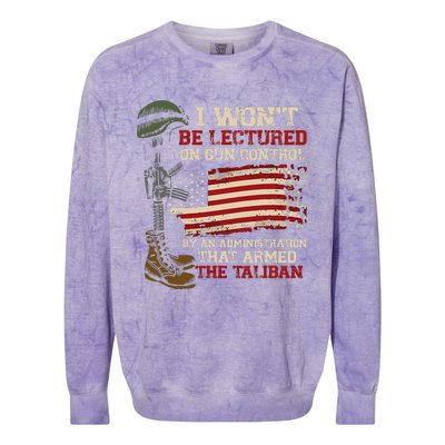 I Won't Be Lectured On Gun Control By An Administration Colorblast Crewneck Sweatshirt