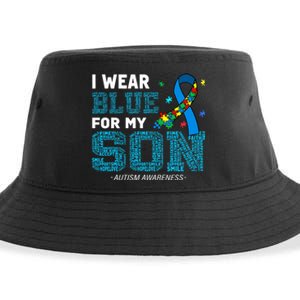 I Wear Blue For My Son Autism Awareness Month Sustainable Bucket Hat