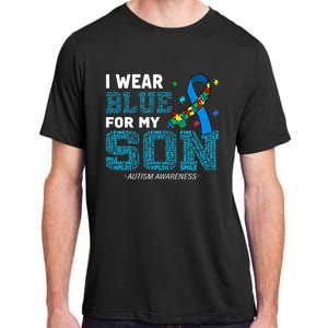 I Wear Blue For My Son Autism Awareness Month Adult ChromaSoft Performance T-Shirt