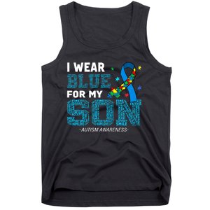 I Wear Blue For My Son Autism Awareness Month Tank Top