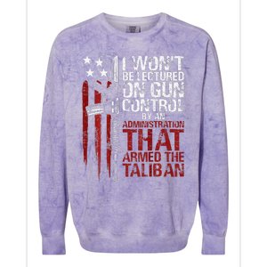 I Won't Be Lectured On Gun Control By An Administration Back Colorblast Crewneck Sweatshirt