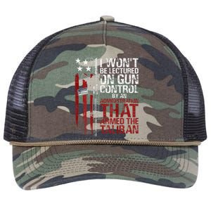 I Won't Be Lectured On Gun Control By An Administration Back Retro Rope Trucker Hat Cap