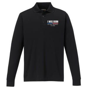 I Was Born In The Middle Class Trump 2024 Political Design Performance Long Sleeve Polo