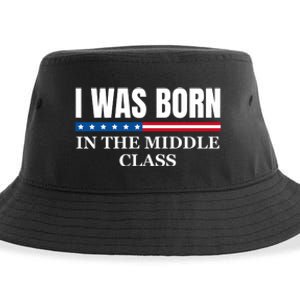 I Was Born In The Middle Class Trump 2024 Political Design Sustainable Bucket Hat