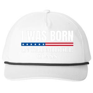 I Was Born In The Middle Class Trump 2024 Political Design Snapback Five-Panel Rope Hat