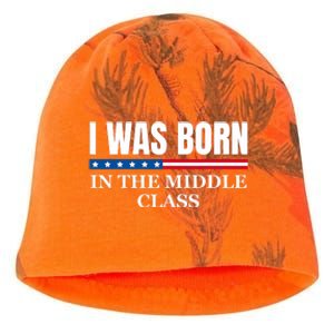 I Was Born In The Middle Class Trump 2024 Political Design Kati - Camo Knit Beanie