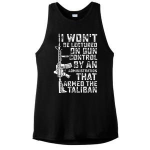 I Won't Be Lectured On Gun Control By An Administration Ladies PosiCharge Tri-Blend Wicking Tank