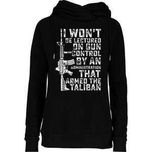 I Won't Be Lectured On Gun Control By An Administration Womens Funnel Neck Pullover Hood