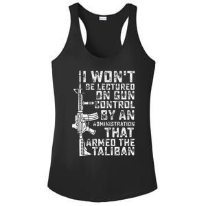 I Won't Be Lectured On Gun Control By An Administration Ladies PosiCharge Competitor Racerback Tank