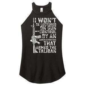 I Won't Be Lectured On Gun Control By An Administration Women's Perfect Tri Rocker Tank