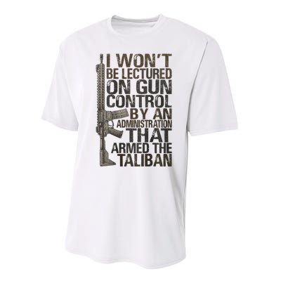 I Won't Be Lectured On Gun Control By An Administration Performance Sprint T-Shirt