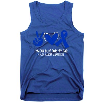 I Wear Blue For My Dad Colon Cancer Awareness Survivor Gift Tank Top