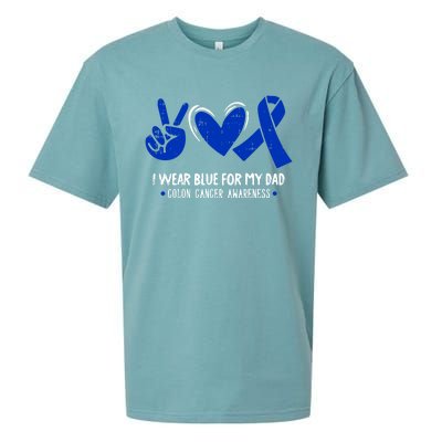 I Wear Blue For My Dad Colon Cancer Awareness Survivor Gift Sueded Cloud Jersey T-Shirt