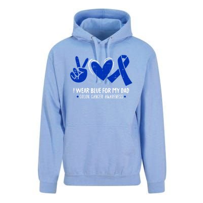 I Wear Blue For My Dad Colon Cancer Awareness Survivor Gift Unisex Surf Hoodie