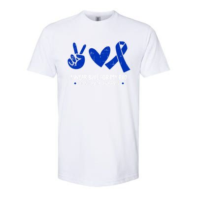 I Wear Blue For My Dad Colon Cancer Awareness Survivor Gift Softstyle CVC T-Shirt