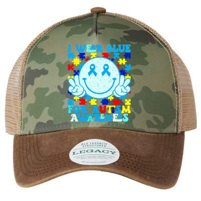 I Wear Blue For Autism Awareness Month Autism Legacy Tie Dye Trucker Hat