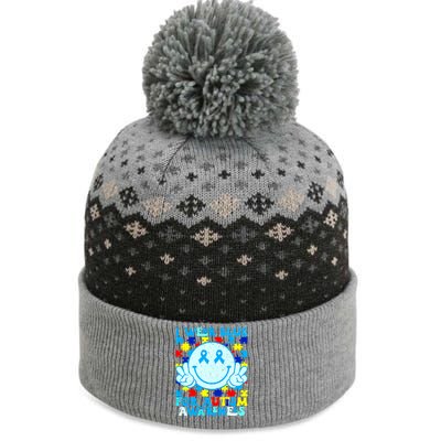 I Wear Blue For Autism Awareness Month Autism The Baniff Cuffed Pom Beanie