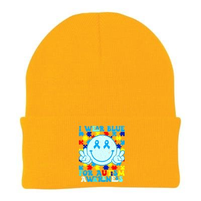 I Wear Blue For Autism Awareness Month Autism Knit Cap Winter Beanie