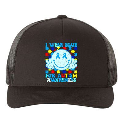 I Wear Blue For Autism Awareness Month Autism Yupoong Adult 5-Panel Trucker Hat