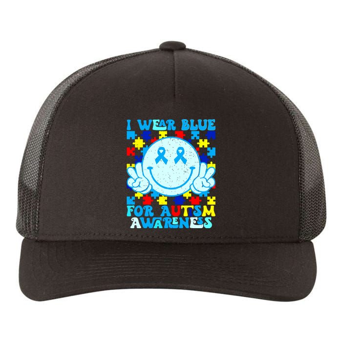 I Wear Blue For Autism Awareness Month Autism Yupoong Adult 5-Panel Trucker Hat