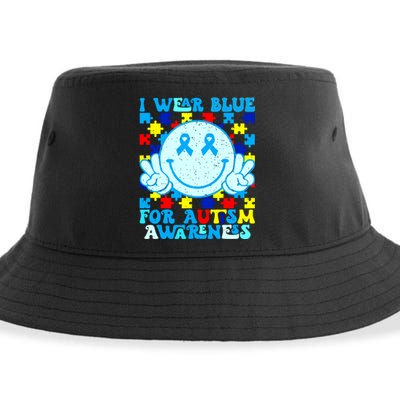 I Wear Blue For Autism Awareness Month Autism Sustainable Bucket Hat