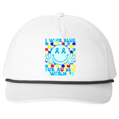 I Wear Blue For Autism Awareness Month Autism Snapback Five-Panel Rope Hat