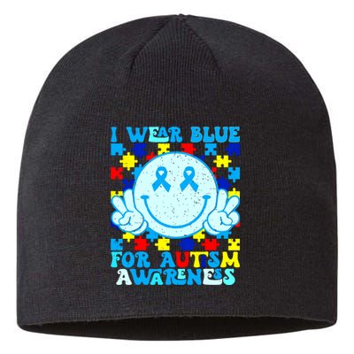 I Wear Blue For Autism Awareness Month Autism Sustainable Beanie