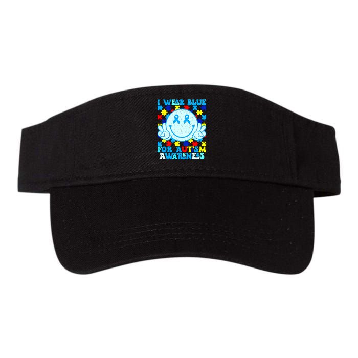 I Wear Blue For Autism Awareness Month Autism Valucap Bio-Washed Visor