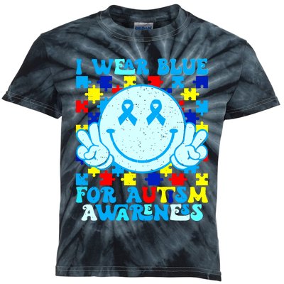 I Wear Blue For Autism Awareness Month Autism Kids Tie-Dye T-Shirt