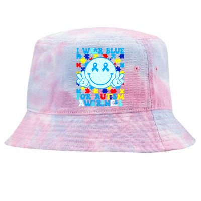 I Wear Blue For Autism Awareness Month Autism Tie-Dyed Bucket Hat