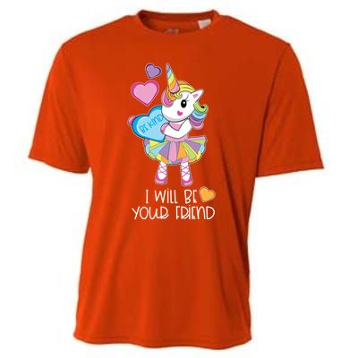 I Will Be Your Friend Unicorn Anti Bullying Back To School Gift Cooling Performance Crew T-Shirt