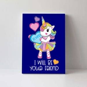 I Will Be Your Friend Unicorn Anti Bullying Back To School Gift Canvas