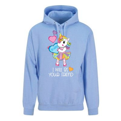 I Will Be Your Friend Unicorn Anti Bullying Back To School Gift Unisex Surf Hoodie