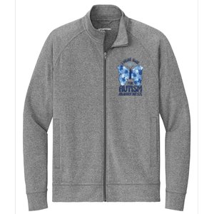 I Wear Blue For Autism Awareness Butterfly Stretch Full-Zip Cadet Jacket