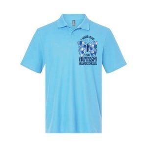 I Wear Blue For Autism Awareness Butterfly Softstyle Adult Sport Polo