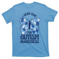 I Wear Blue For Autism Awareness Butterfly T-Shirt