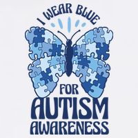 I Wear Blue For Autism Awareness Butterfly Beanie