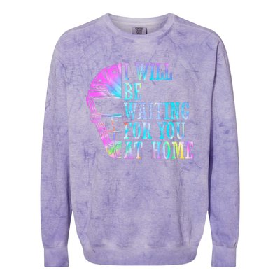 I Will Be Waiting For You At Home Softball Catcher Colorblast Crewneck Sweatshirt