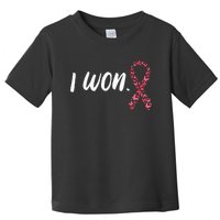 I Won Breast Cancer Awareness Support Pink Ribbon Survivor Toddler T-Shirt