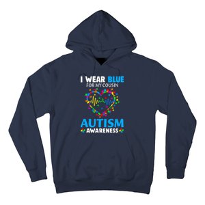 I Wear Blue For My Cousin Autism Awareness Day Mom Dad Hoodie