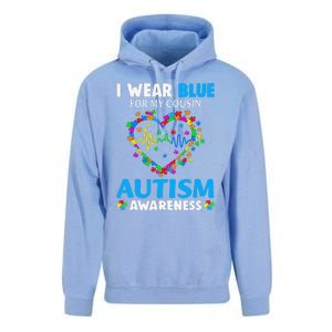 I Wear Blue For My Cousin Autism Awareness Day Mom Dad Unisex Surf Hoodie