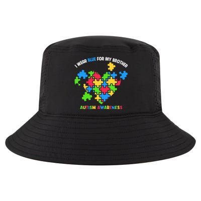 I Wear Blue For My Brother Family Matching Autism Awareness Cool Comfort Performance Bucket Hat