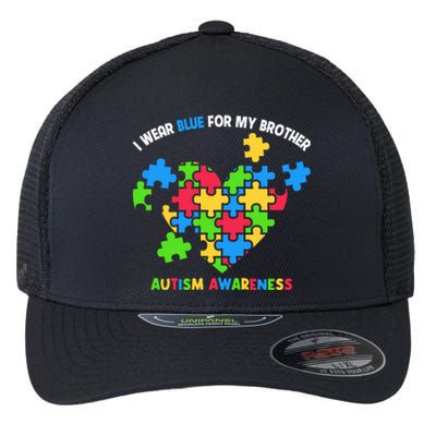 I Wear Blue For My Brother Family Matching Autism Awareness Flexfit Unipanel Trucker Cap