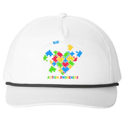 I Wear Blue For My Brother Family Matching Autism Awareness Snapback Five-Panel Rope Hat