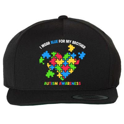 I Wear Blue For My Brother Family Matching Autism Awareness Wool Snapback Cap