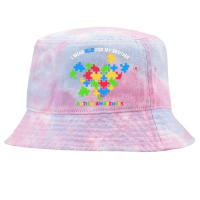 I Wear Blue For My Brother Family Matching Autism Awareness Tie-Dyed Bucket Hat