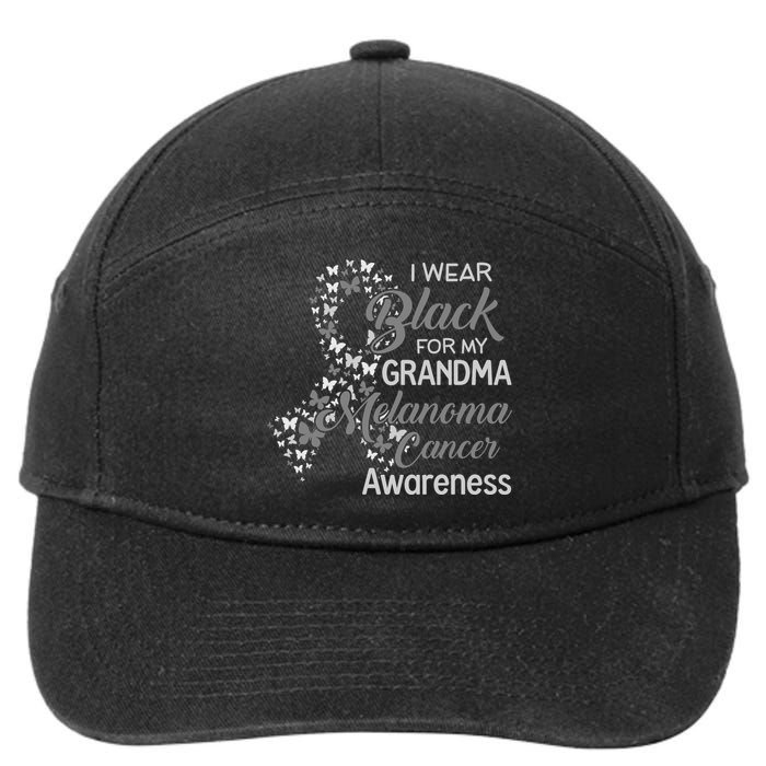 I Wear Black For My Grandma Melanoma Cancer Awareness 7-Panel Snapback Hat